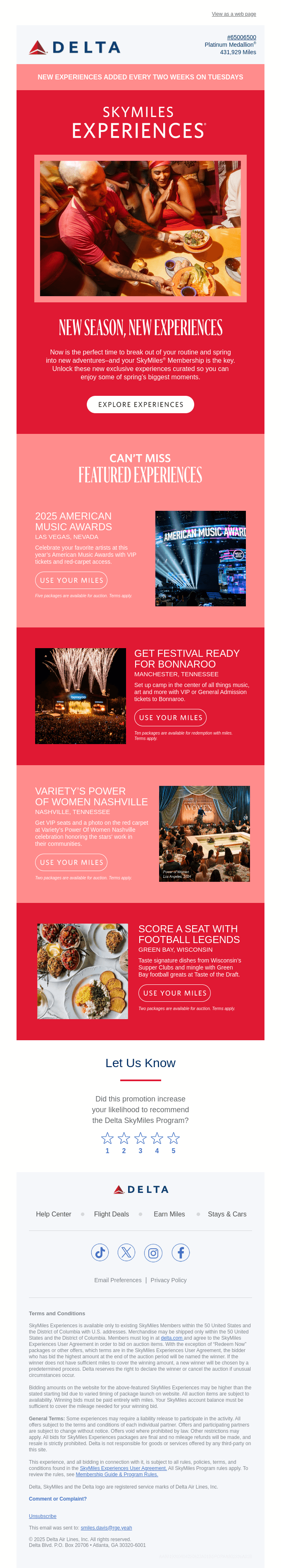 Break Out This Spring With New SkyMiles Experiences®