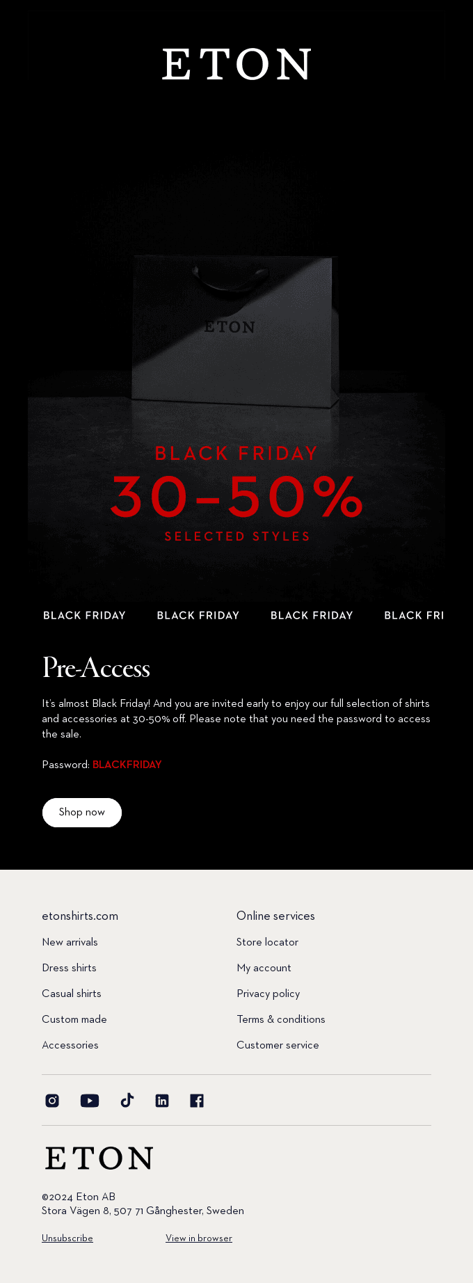 PRE-ACCESS: BLACK FRIDAY SALE